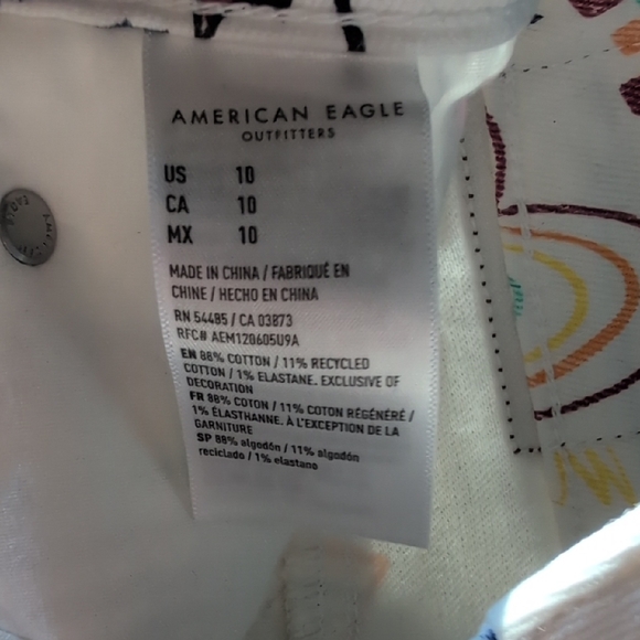 AMERICAN EAGLE Denim Mini Skirt Pride Rainbow Accents High Waist Size 10 NWT - Picture 8 of 12